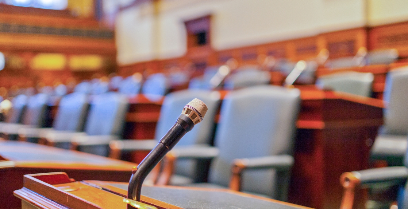 Empty courtroom