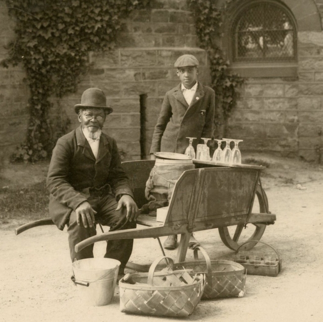 James Collins Johnson behind Nassau Hall, circa 1890. Photo courtesy of University Archives, Princeton University Library.